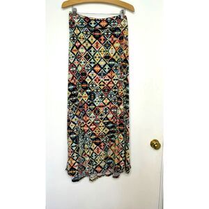 LULAROE MAXI MULTICOLOR ABSTRACT PRINT SLINKY KNIT PLUS SIZE 2XL 22/24 NWOT